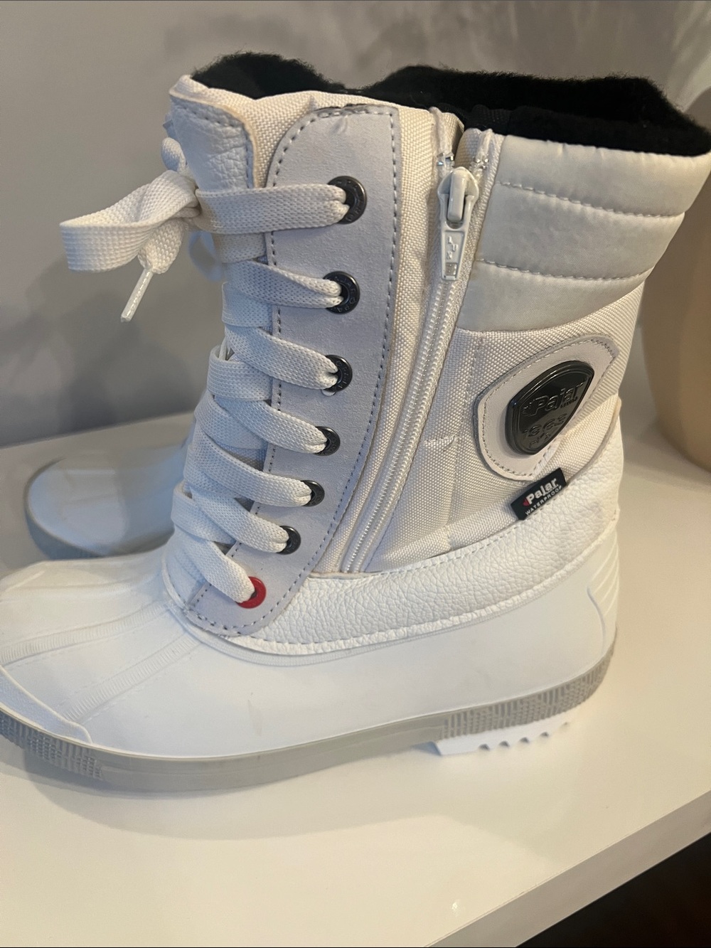 Pajar Women’s White Snow Boot with Side Zip